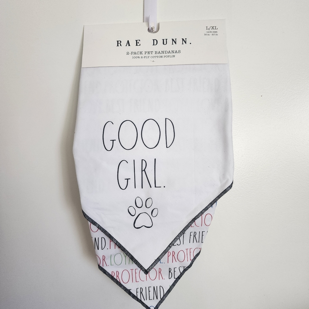 Rae Dunn Good Girl Pet Bandanna 2-Pack